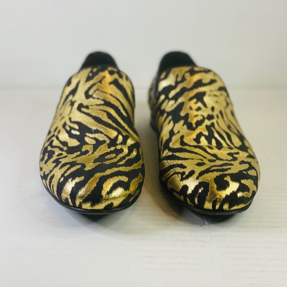 JIMMY CHOO GOLD & BLACK LOAFER SIZE 10 main image 7